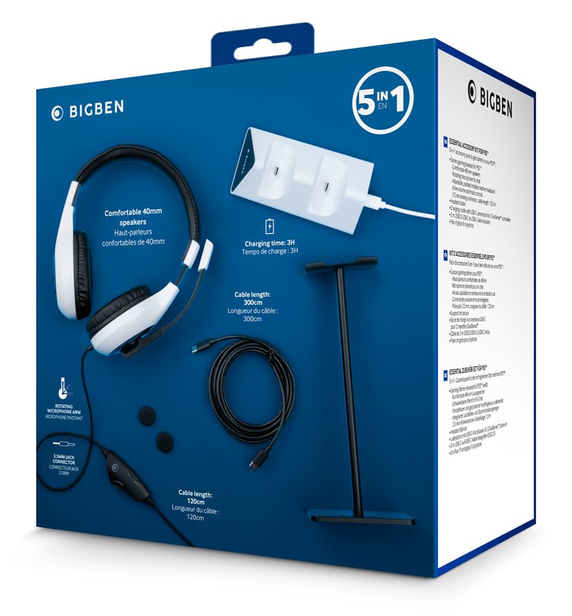 Big Ben NACON PS5PACK1 kuulokkeet ja kuulokemikrofoni Langallinen Pääpanta Pelaaminen Valkoinen