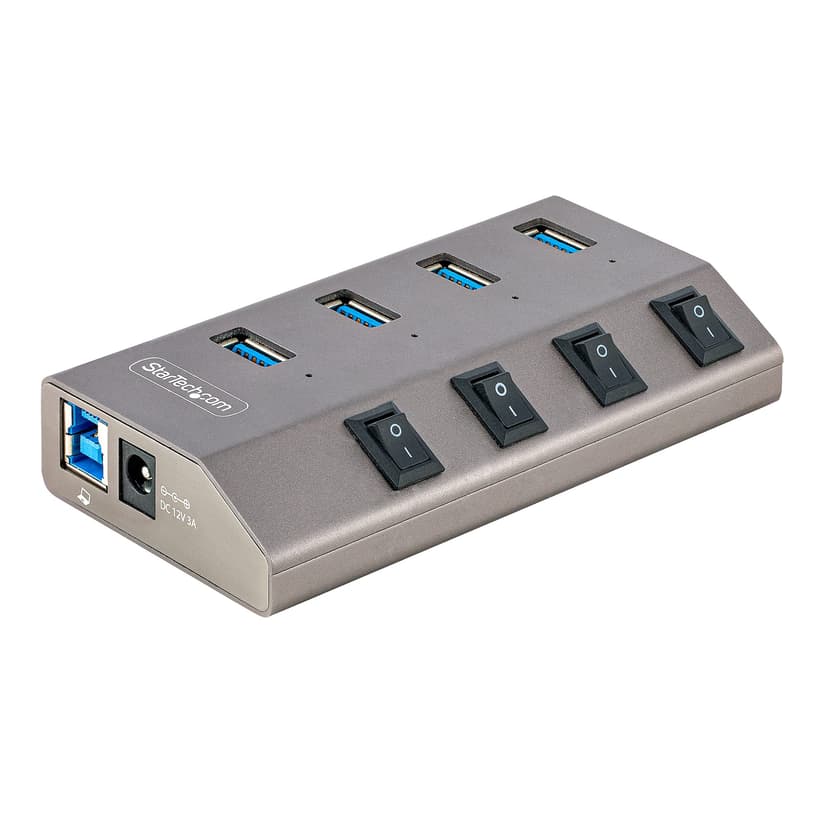 Startech .com 4-Port Self-Powered USB-C Hub with Individual On/Off Switches, USB 3.0 5Gbps Expansion Hub w/Power Supply, Desktop/Laptop USB-C to USB-A Hub, 4x BC 1.2 (1.5A), USB Type C Hub
