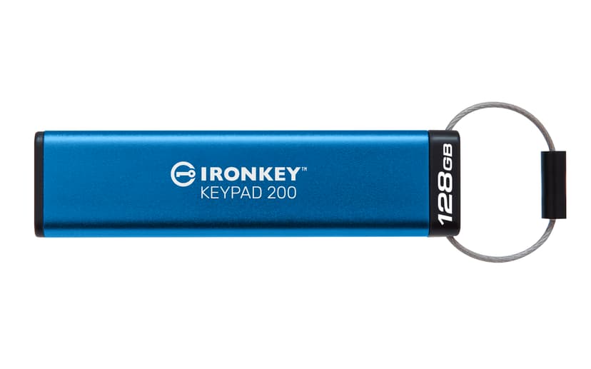 Kingston Ironkey Keypad 200 128GB USB A-tyyppi Sininen