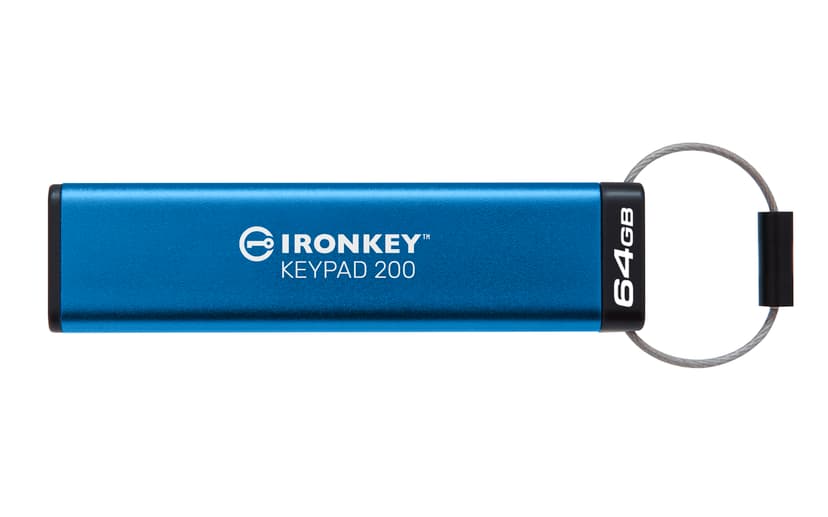 Kingston Ironkey Keypad 200 64GB USB A-tyyppi Sininen