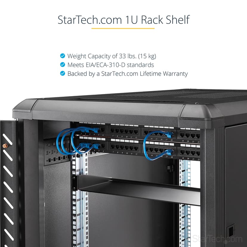 Startech 1U Universal Fixed Rack Mount Shelf