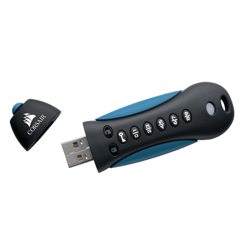 Corsair Corsair Padlock USB-muisti 256 GB USB A-tyyppi 3.2 Gen 1 (3.1 Gen 1) Musta, Sininen 256GB USB A-tyyppi Musta, Sininen