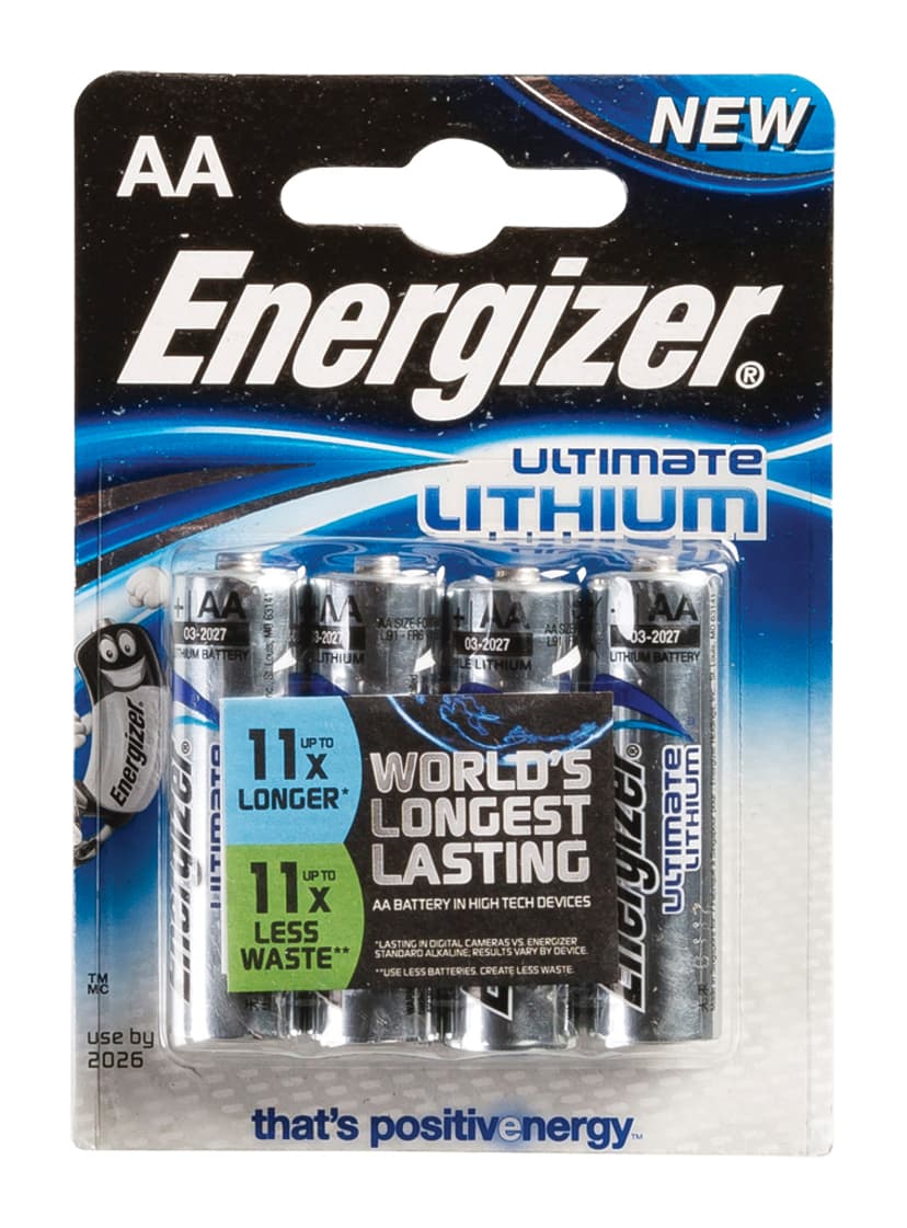 Energizer Battery Ultimate Lithium AA/LR6 4-Pack