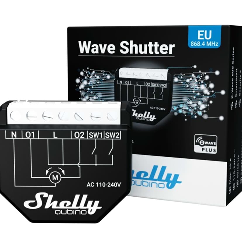 Shelly Shelly Qubino Wave Shutter sähkörele Musta