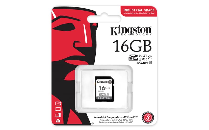 Kingston Kingston Technology Industrial 16 GB SDHC UHS-I Luokka 10