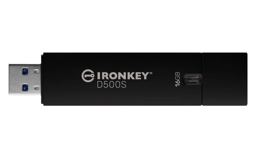 Kingston IronKey D500s 16GB USB A-tyyppi Musta