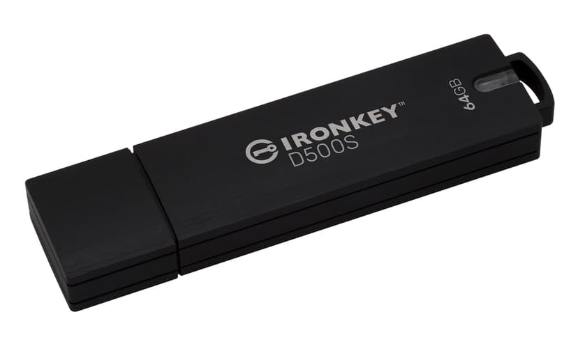 Kingston IronKey D500s 64GB USB A-tyyppi Musta
