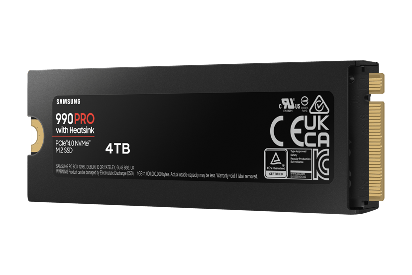Samsung 990 PRO 4TB SSD Heatsink M.2 PCIe 4.0