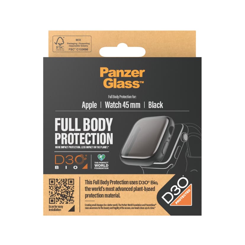 Panzerglass Full Body Protection Apple Watch 7/8/9 45mm Black