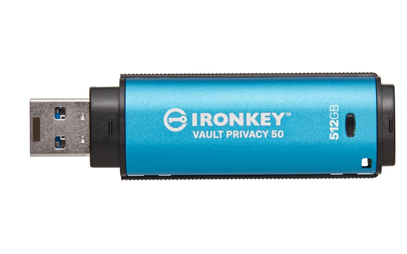 Kingston Ironkey Vault Privacy 50 512GB USB A-tyyppi Musta, Sininen