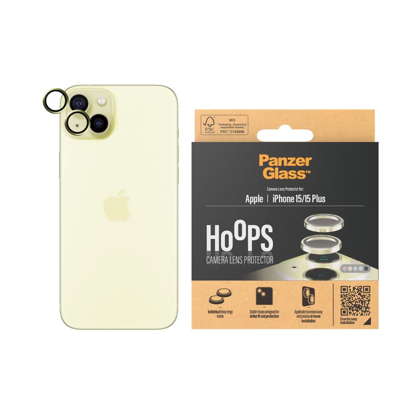 Panzerglass Hoops Lens Protector iPhone 15/15 Plus Yellow Apple - iPhone 15,
Apple - iPhone 15 Plus