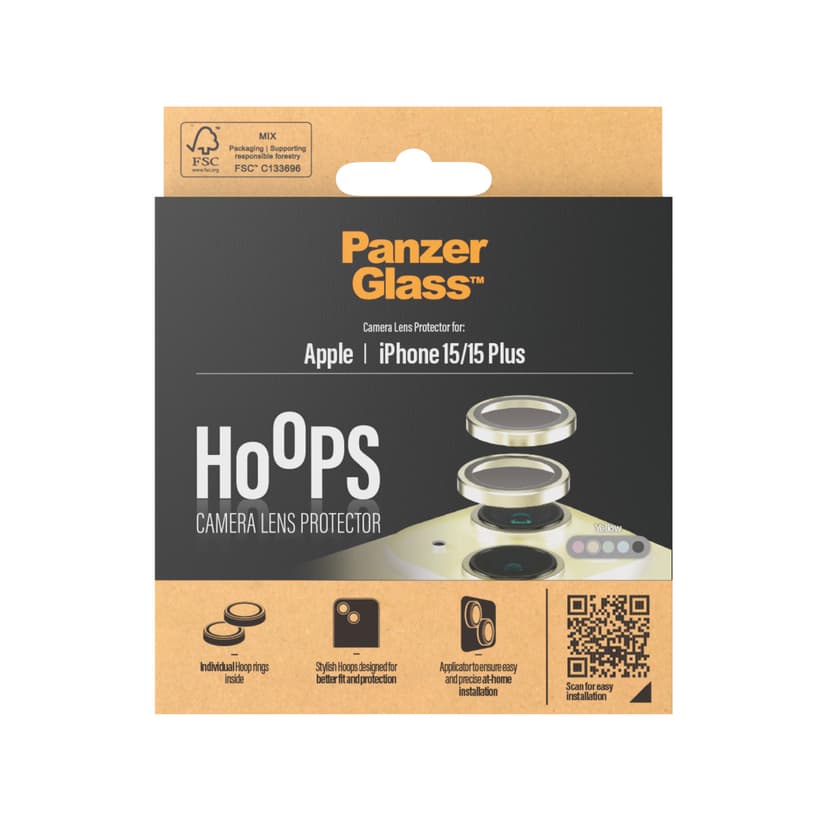 Panzerglass Hoops Lens Protector iPhone 15/15 Plus Yellow Apple - iPhone 15,
Apple - iPhone 15 Plus