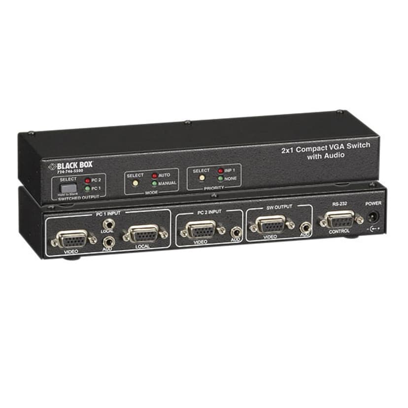 Black Box Compact VGA Switch 2 x 1 with Audio