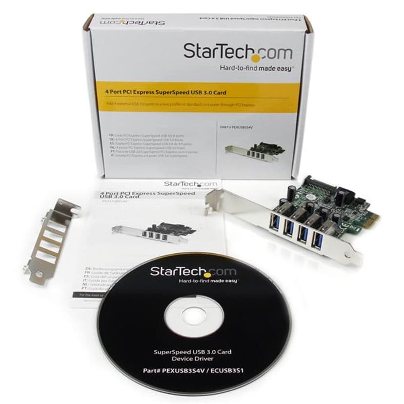 Startech 4 Port PCI Express PCIe SuperSpeed USB 3.0 Controller Card Adapter with SATA Power