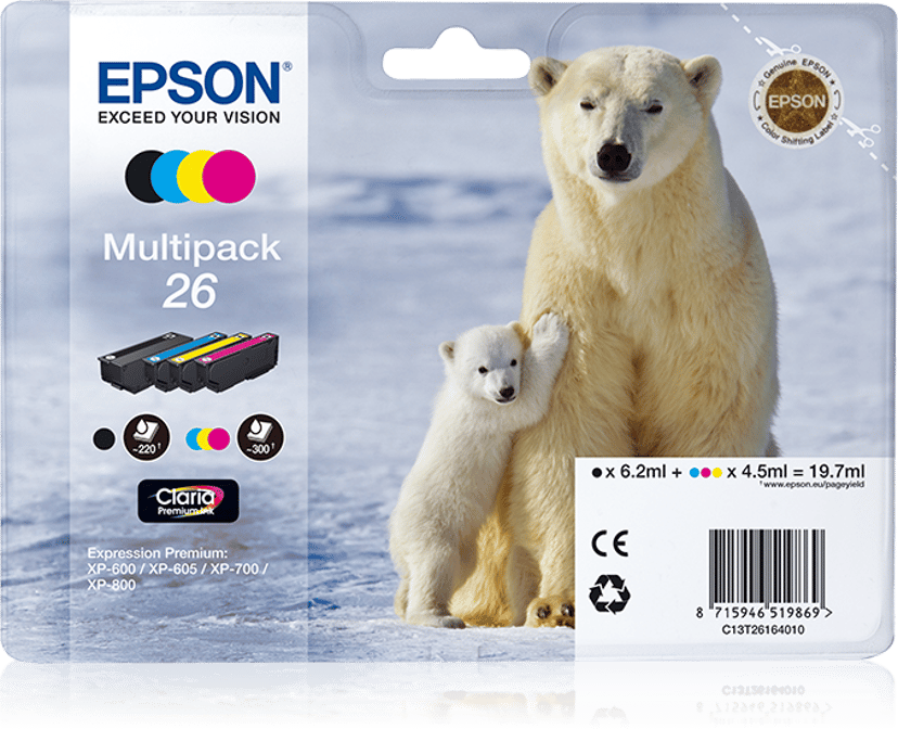 Epson Muste Monipakkaus 4-ColorS 26 Claria Premium