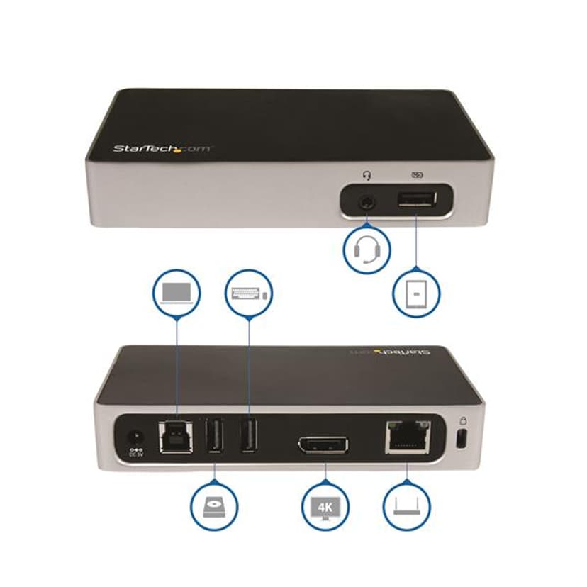 Startech USB 3.0 To 4kDP/2XUSB/RJ45/3.5MM USB 3.2 Gen 1 (3.1 Gen 1) Type-B