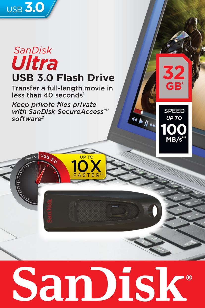 SanDisk Ultra 32GB USB A-tyyppi Musta