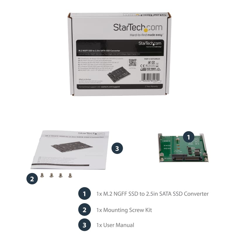 Startech M.2 NGFF SSD to 2.5in SATA Adapter Converter