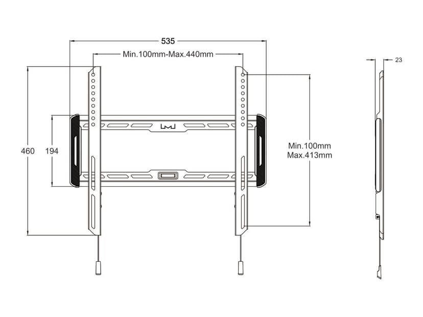 Multibrackets M Universal Wallmount Fixed Medium
