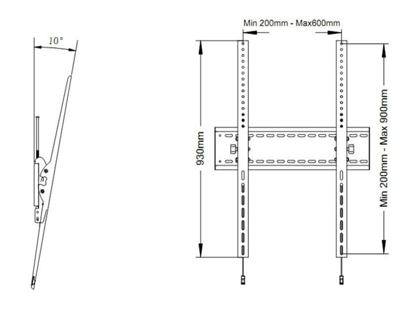Multibrackets M Universal Wallmount Tilt HD MAX