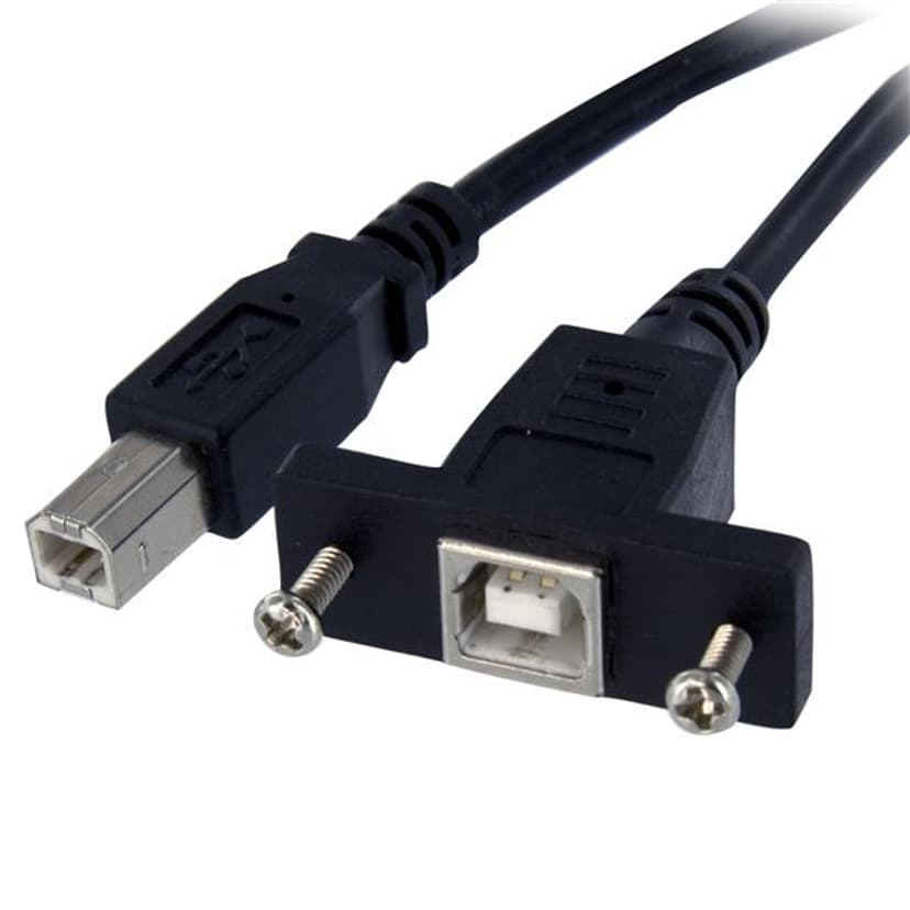 Startech .com 3 ft Panel Mount USB Cable B to B 0.91m USB B USB B Musta