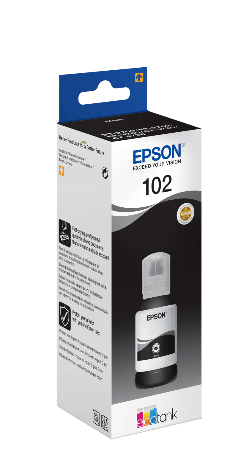 Epson Muste, musta, 102, 127 ml – ET-3700/ET-3850