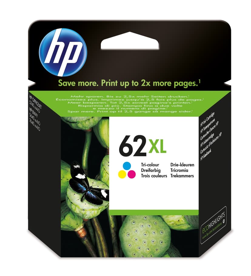 HP Muste Väri No.62XL C/m/Y