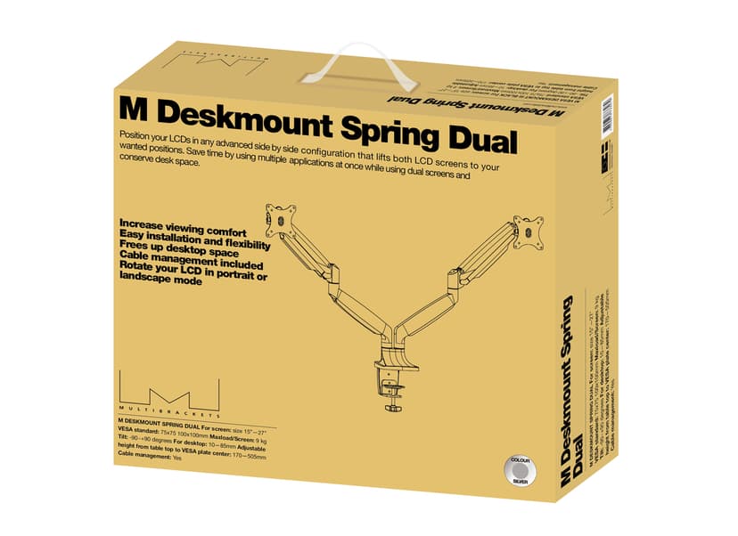 Multibrackets M Deskmount Spring Dual 15"-27" Silver