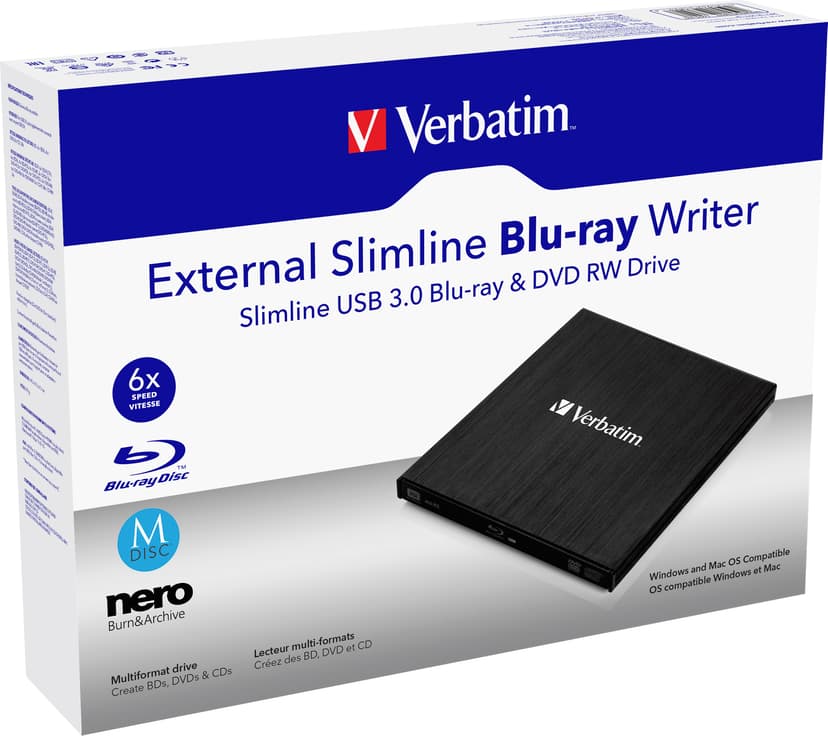 Verbatim Slimline Blu-Ray Rewriter USB3.0