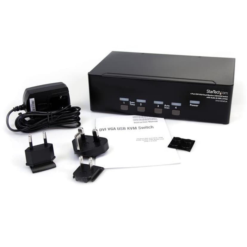 Startech StarView 4 Port DVI VGA Dual Monitor KVM Switch USB with Audio & USB 2.0 Hub