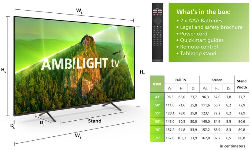 Philips 43PUS8108 43" LED 4K Smart TV