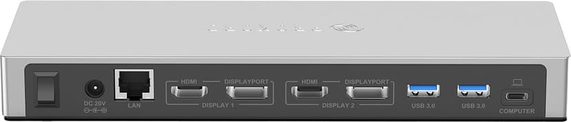 Prokord Workplace Metal Dockingstation USB-C 5K Dual 100W PD USB 3.2 Gen 1 (3.1 Gen 1) Type-A + Type-C