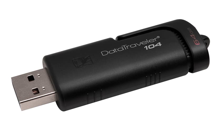 Kingston DataTraveler 104 64GB USB 2.0 64GB USB A-tyyppi Musta