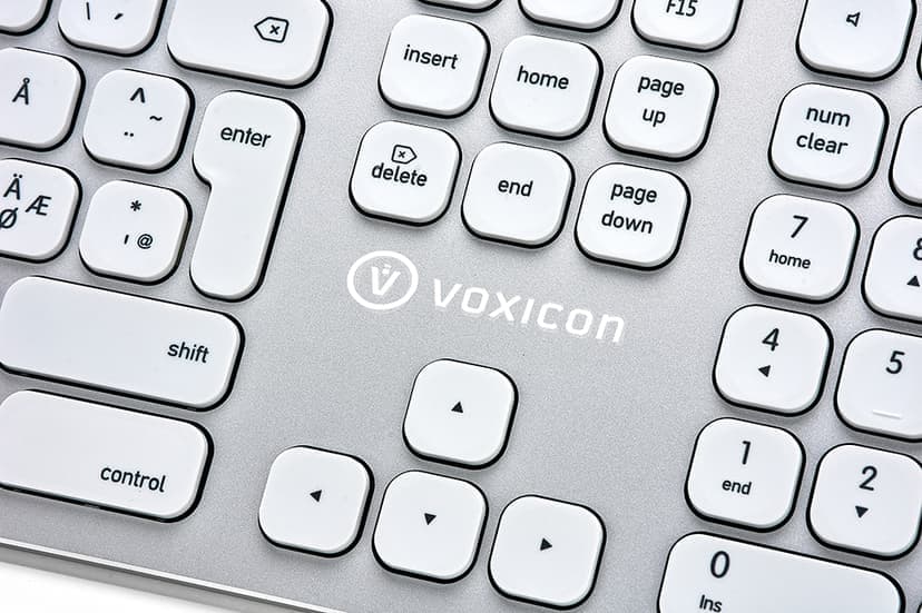 Voxicon Wireless Slim Metal Näppäimistö 295B Silver Pohjoismainen