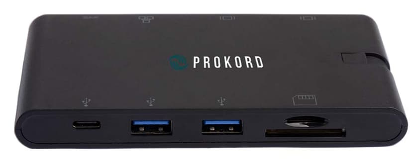 Prokord Prokord PD-DOCKM08 kannettavien tietokoneiden telakka ja porttitoistin Langallinen USB 3.2 Gen 1 (3.1 Gen 1) Type-C musta USB 3.2 Gen 1 (3.1 Gen 1) Type-C