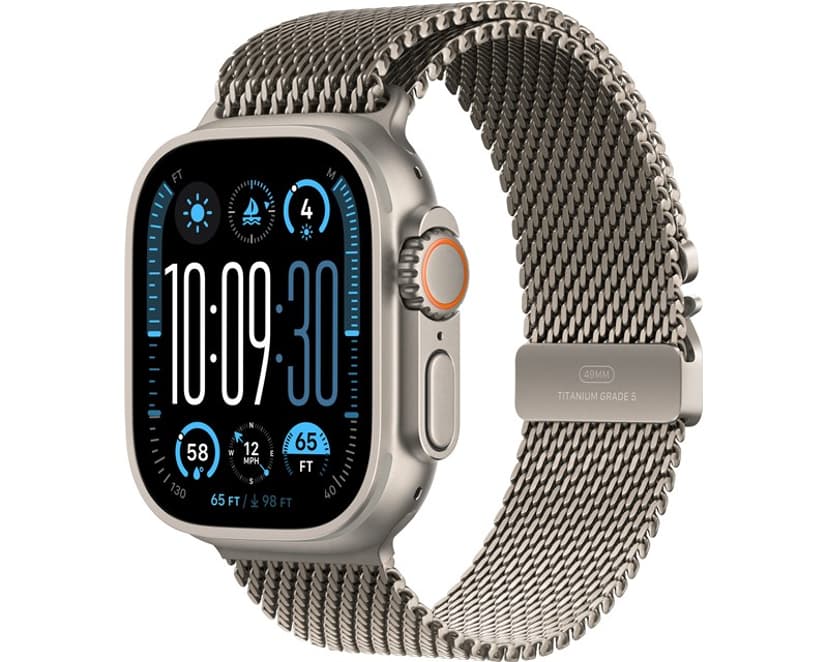 Apple Watch Ultra 2 GPS Cellular 49mm Natural Titanium Case with Natural Titanium Milanese Loop S