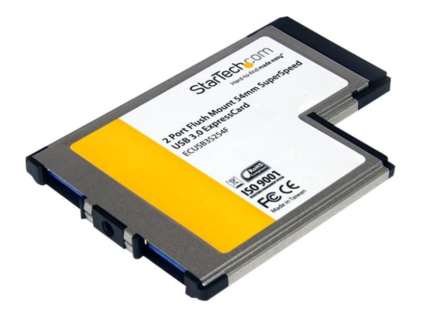 Startech 2 Port Flush Mount ExpressCard 54mm SuperSpeed USB 3.0 Card Adapter