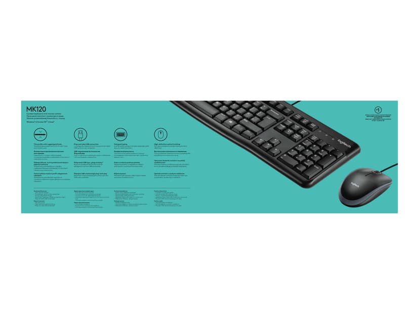 Logitech Desktop MK120 Kabelansluten Nordisk Nordiska länderna Sats med tangentbord och mus Sats med tangentbord och mus