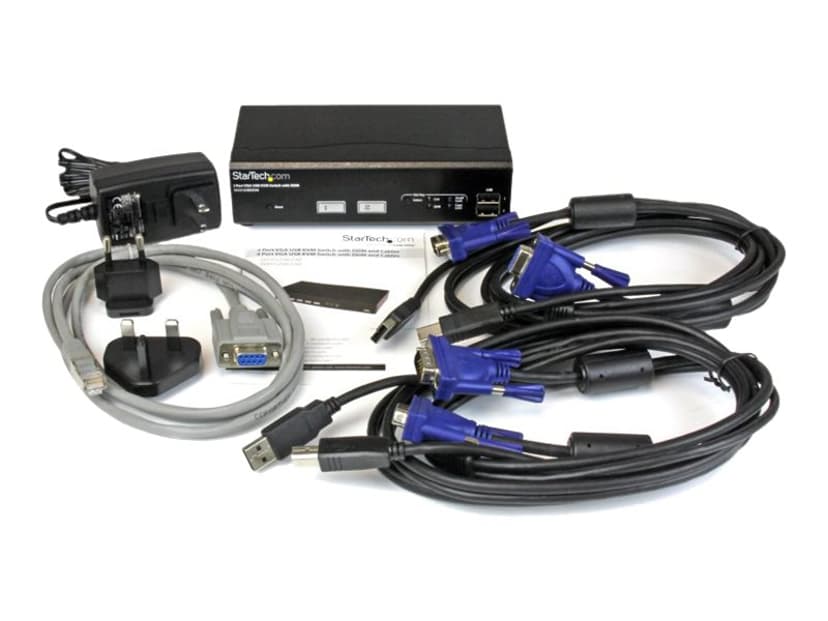 Startech 2 Port USB VGA KVM Switch with DDM Fast Switching and Cables