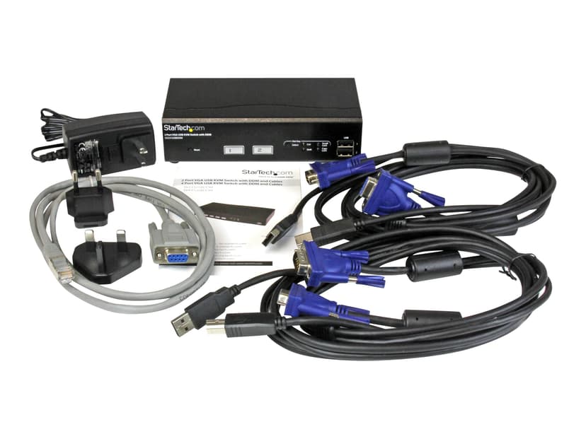 Startech 2 Port USB VGA KVM Switch with DDM Fast Switching and Cables