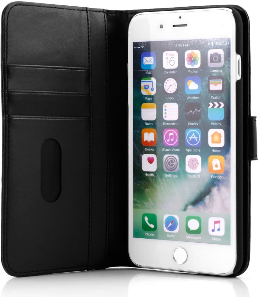 Cirafon Genuine Leather Wallet iPhone 7 Plus, iPhone 8 Plus Svart