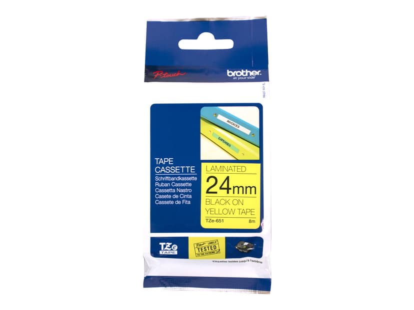 Brother Tape TZe-651 24mm Svart/Gul