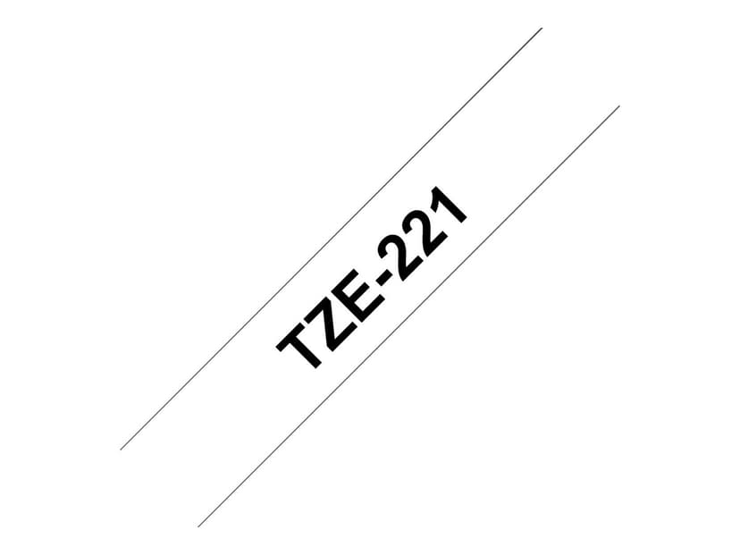 Brother Tape 9mm TZe-221 Svart/Hvit