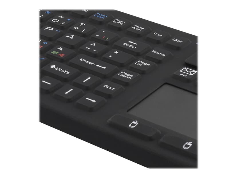 Deltaco TB-503 Touchpad IP65 Trådlös Nordisk Svart Tangentbord