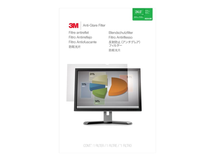 3M Anti-Glare skyddsfilter till widescreen-skärm 24 tum (16:10) 24" 16:10