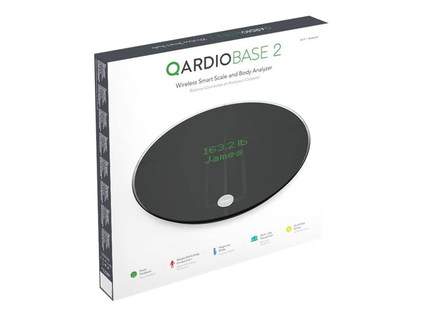 Qardio QardioBase 2 Trådlös Smart Våg Volcanic Svart
