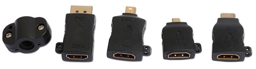 Prokord HDMI-Adapterring DisplayPort, DisplayPort Mini, HDMI Micro, HDMI Mini Hane HDMI Hona Svart