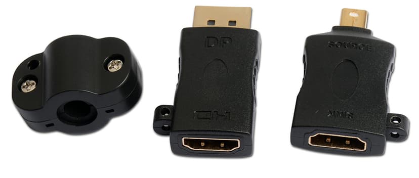 Prokord HDMI-adapterointi DisplayPort, DisplayPort Mini Uros HDMI Naaras Musta