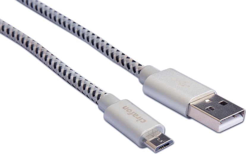 Cirafon Micro USB- kabel 1m Svart/hvit/oransje