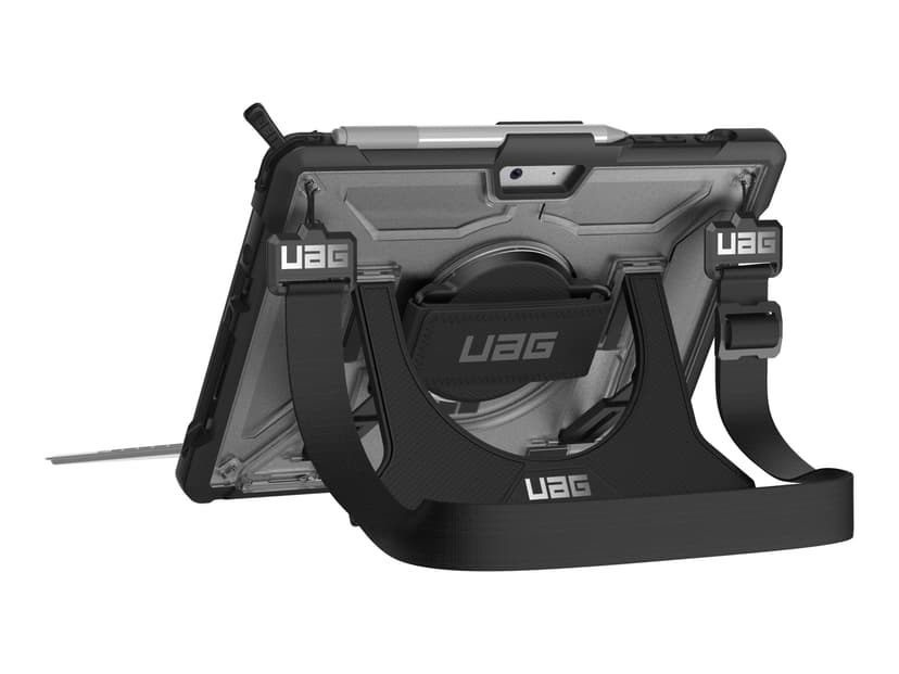 Urban Armor Gear Plasma Case + Shoulder Strap Surface Go Harmaa, Musta